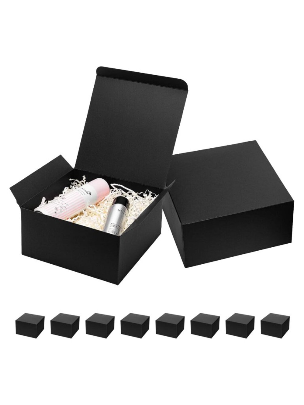 10 Pack Sturdy Gift Boxes 8x8x4 with Lids for Groomsmen Proposal